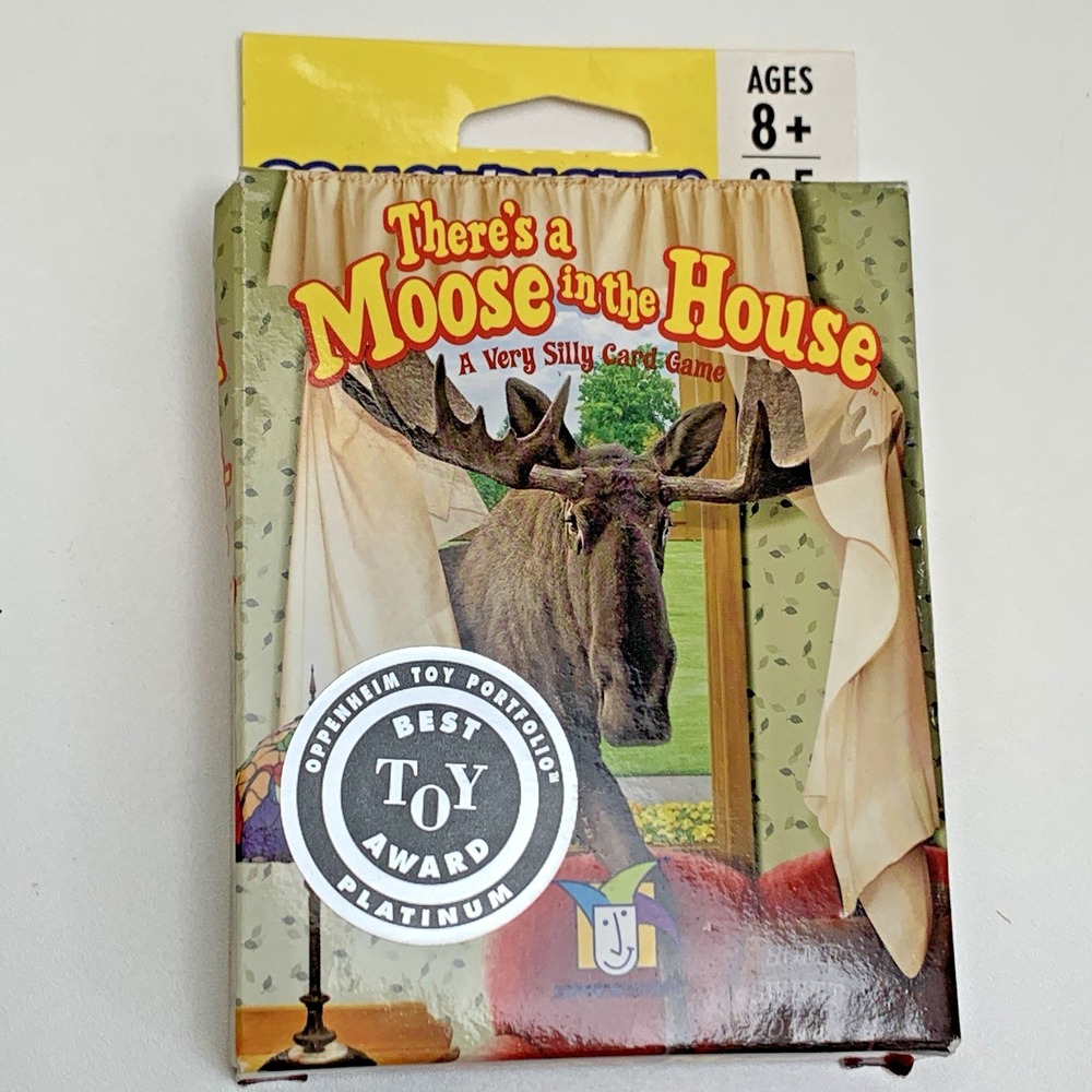 There's a Moose in the House A Very Silly Card Game by Gamewright Game Open Box